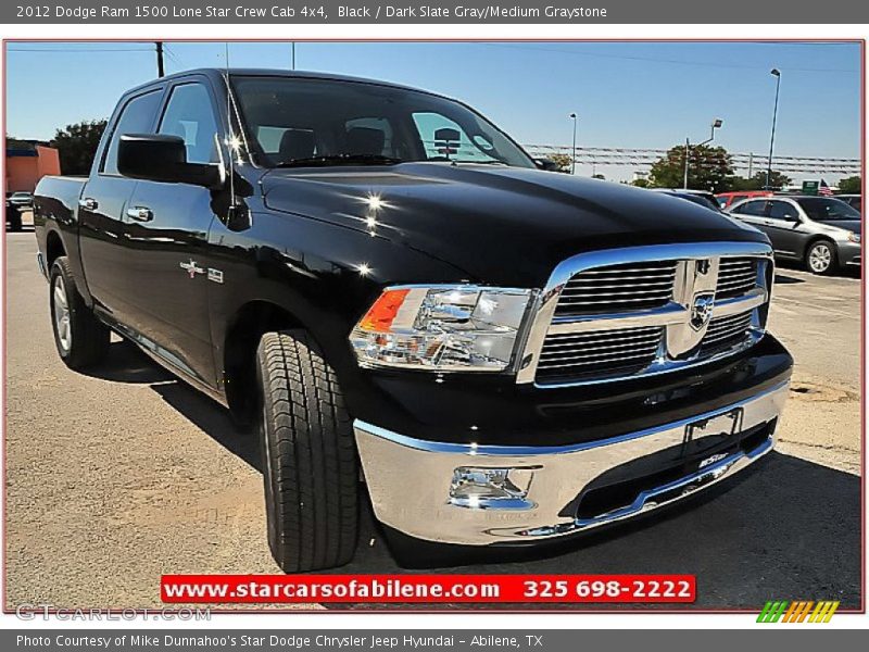 Black / Dark Slate Gray/Medium Graystone 2012 Dodge Ram 1500 Lone Star Crew Cab 4x4