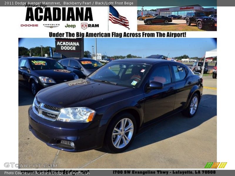 Blackberry Pearl / Black/Light Frost Beige 2011 Dodge Avenger Mainstreet