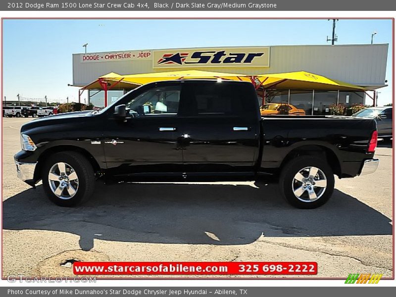 Black / Dark Slate Gray/Medium Graystone 2012 Dodge Ram 1500 Lone Star Crew Cab 4x4