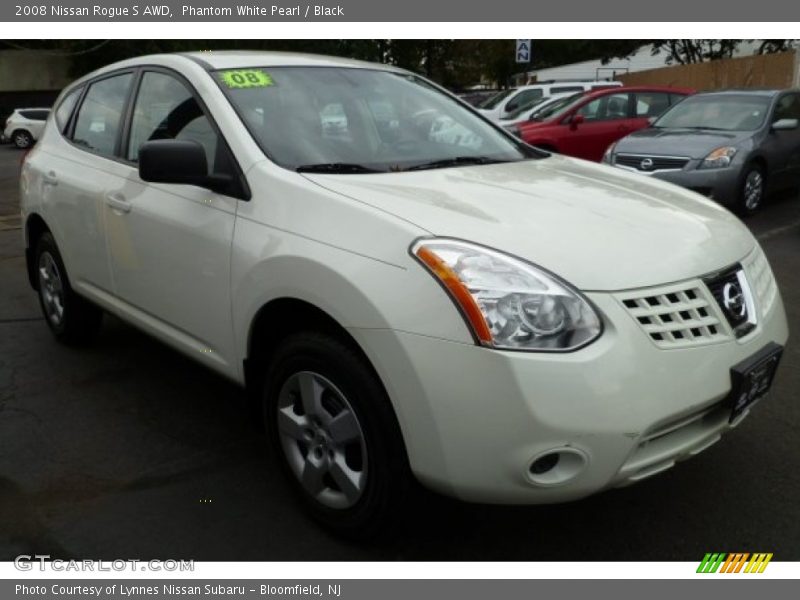 Phantom White Pearl / Black 2008 Nissan Rogue S AWD