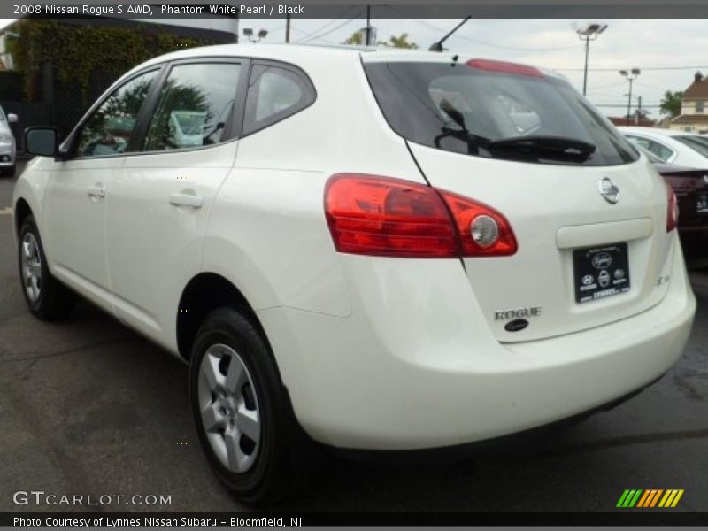 Phantom White Pearl / Black 2008 Nissan Rogue S AWD