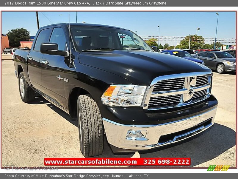 Black / Dark Slate Gray/Medium Graystone 2012 Dodge Ram 1500 Lone Star Crew Cab 4x4