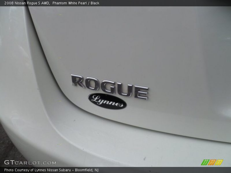 Phantom White Pearl / Black 2008 Nissan Rogue S AWD