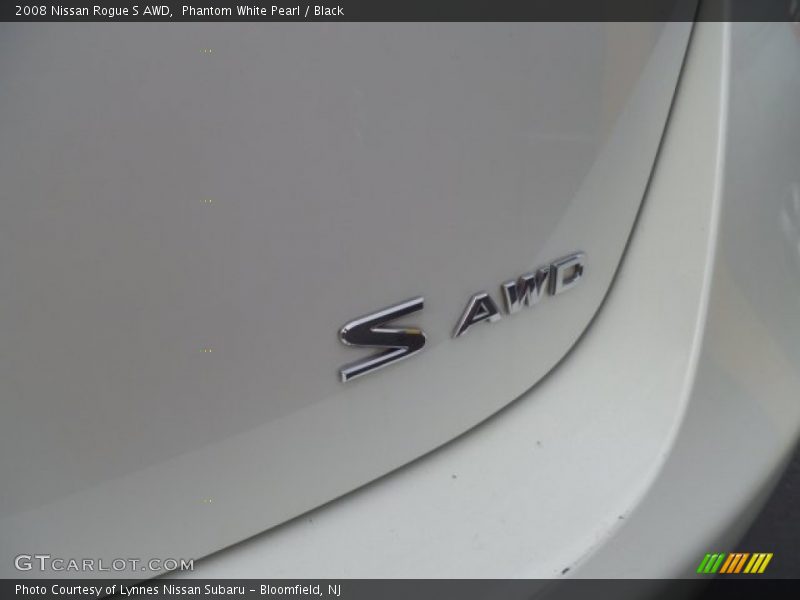 Phantom White Pearl / Black 2008 Nissan Rogue S AWD