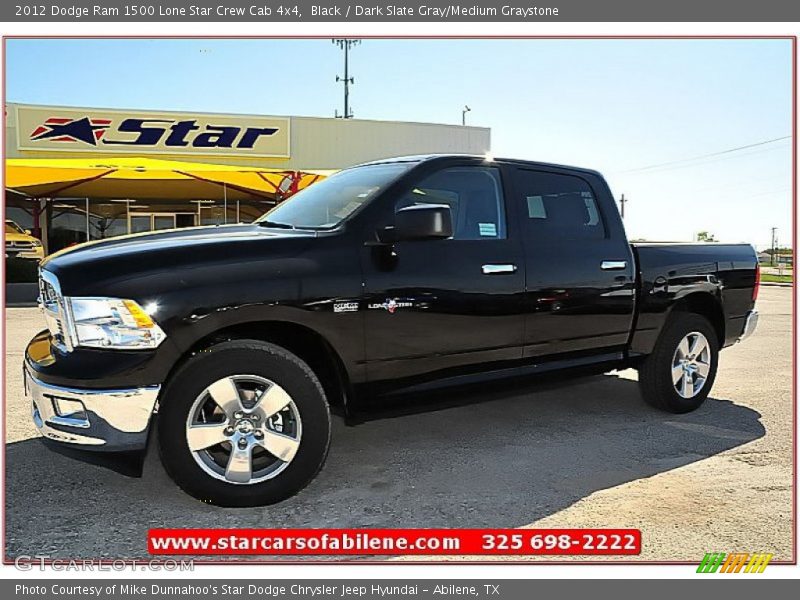 Black / Dark Slate Gray/Medium Graystone 2012 Dodge Ram 1500 Lone Star Crew Cab 4x4