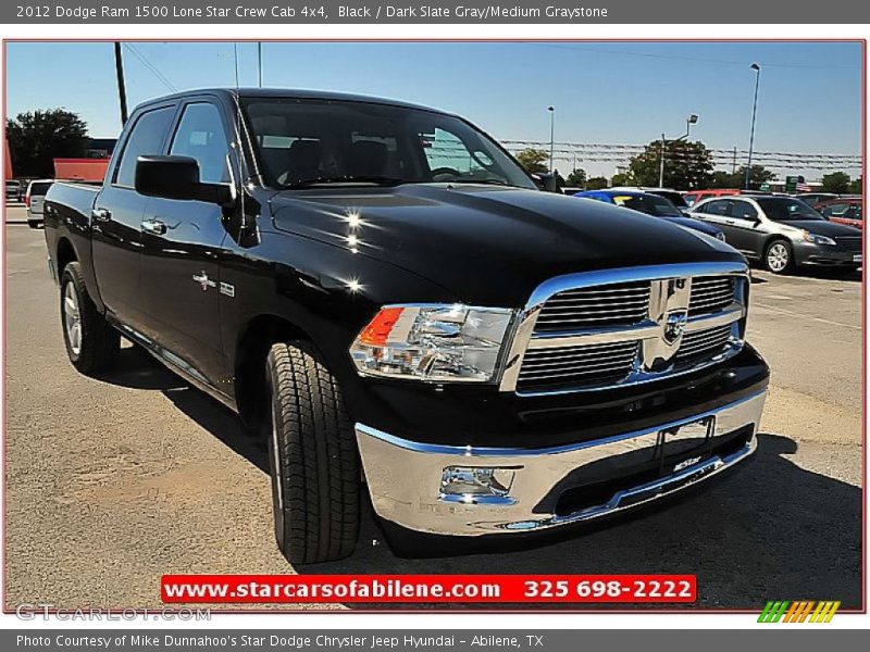 Black / Dark Slate Gray/Medium Graystone 2012 Dodge Ram 1500 Lone Star Crew Cab 4x4