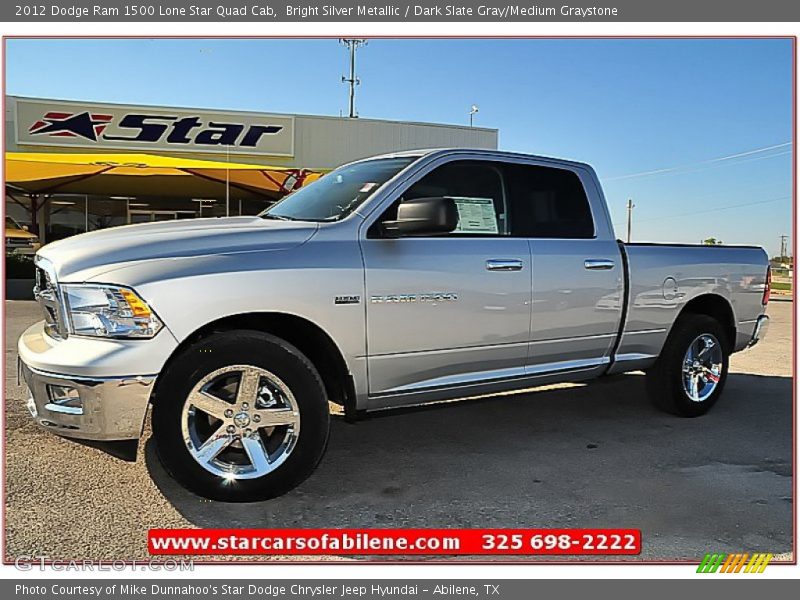 Bright Silver Metallic / Dark Slate Gray/Medium Graystone 2012 Dodge Ram 1500 Lone Star Quad Cab