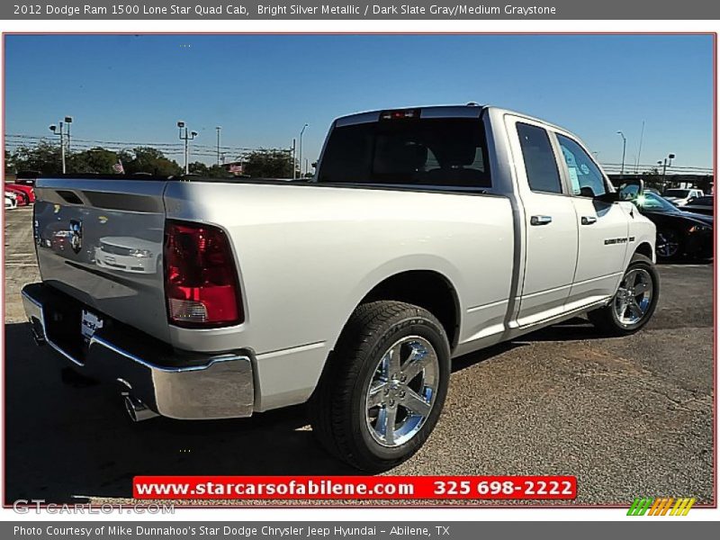 Bright Silver Metallic / Dark Slate Gray/Medium Graystone 2012 Dodge Ram 1500 Lone Star Quad Cab