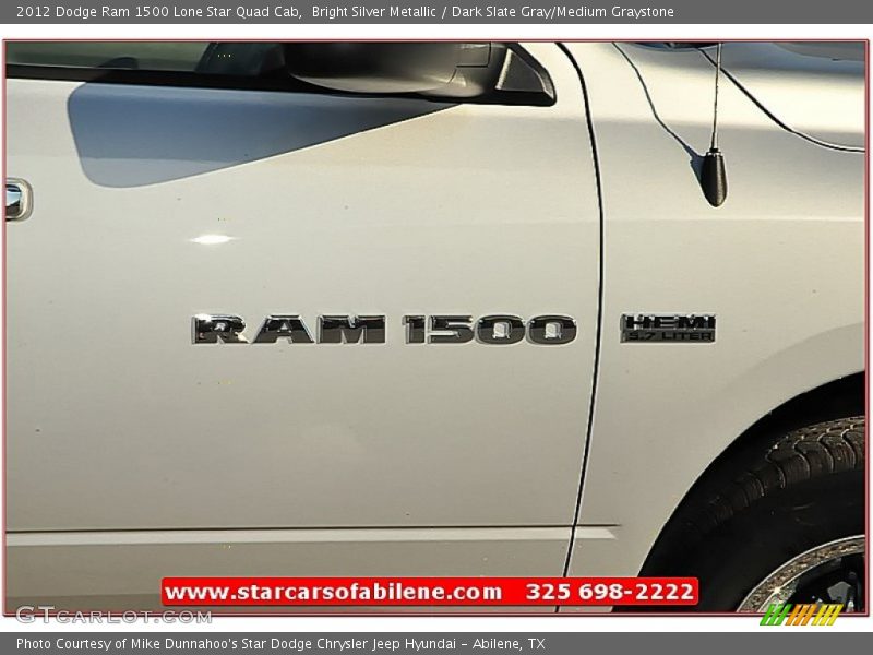 Bright Silver Metallic / Dark Slate Gray/Medium Graystone 2012 Dodge Ram 1500 Lone Star Quad Cab