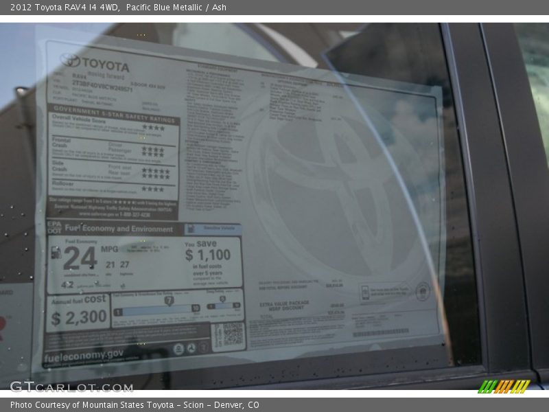 Pacific Blue Metallic / Ash 2012 Toyota RAV4 I4 4WD