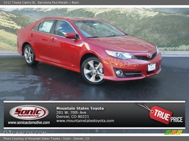 Barcelona Red Metallic / Black 2012 Toyota Camry SE