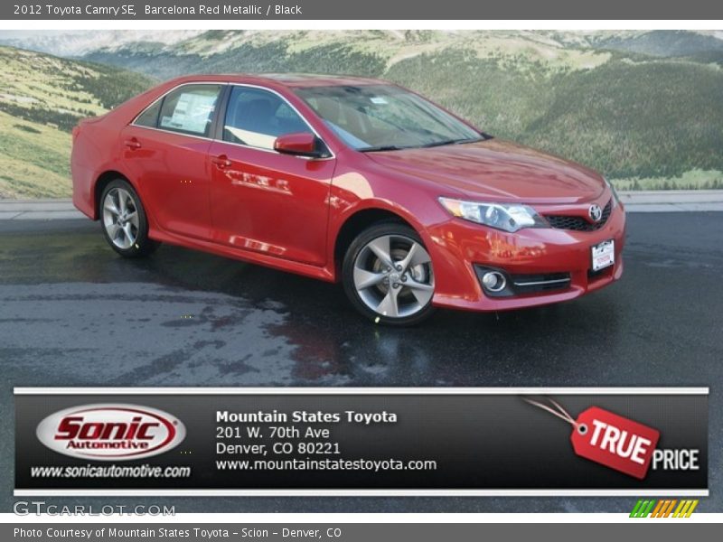 Barcelona Red Metallic / Black 2012 Toyota Camry SE