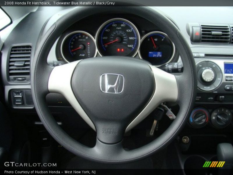 Tidewater Blue Metallic / Black/Grey 2008 Honda Fit Hatchback