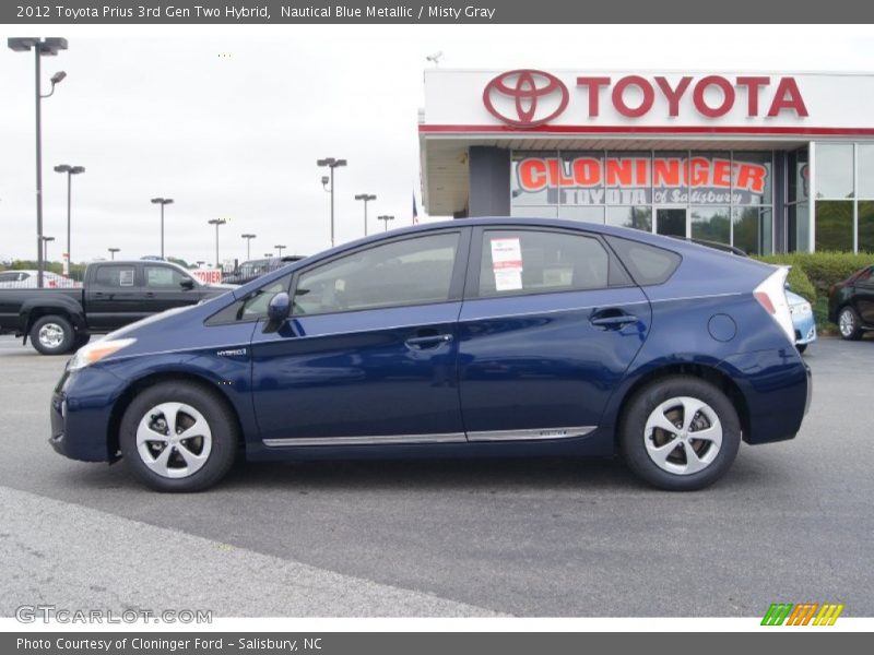 Nautical Blue Metallic / Misty Gray 2012 Toyota Prius 3rd Gen Two Hybrid