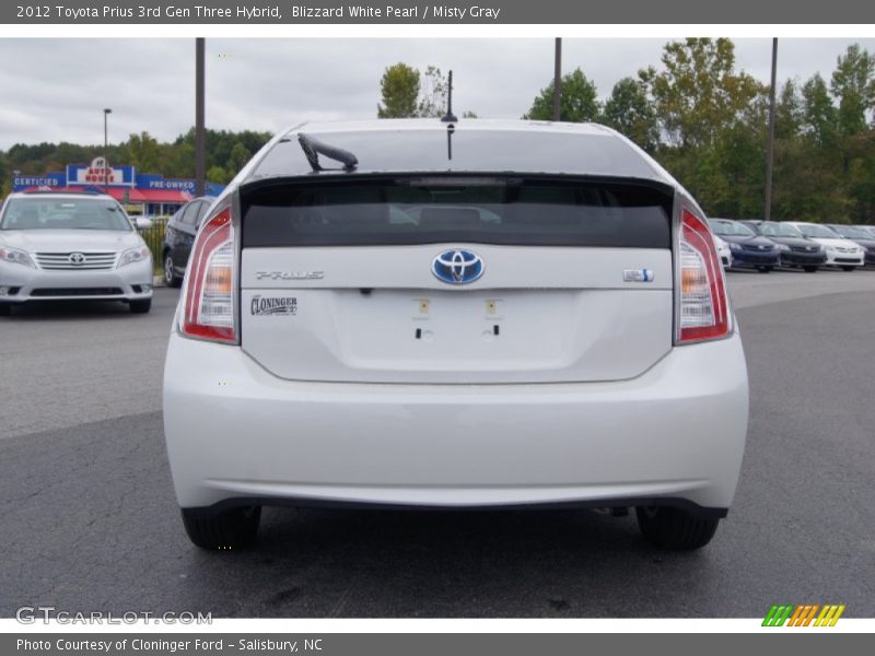 Blizzard White Pearl / Misty Gray 2012 Toyota Prius 3rd Gen Three Hybrid