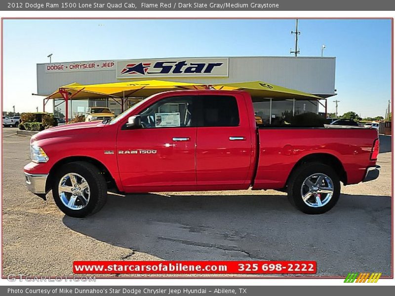 Flame Red / Dark Slate Gray/Medium Graystone 2012 Dodge Ram 1500 Lone Star Quad Cab