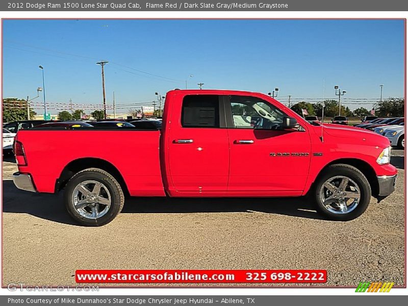 Flame Red / Dark Slate Gray/Medium Graystone 2012 Dodge Ram 1500 Lone Star Quad Cab