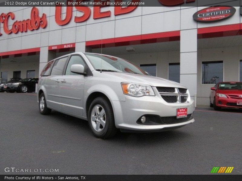 Bright Silver Metallic / Black/Light Graystone 2012 Dodge Grand Caravan Crew