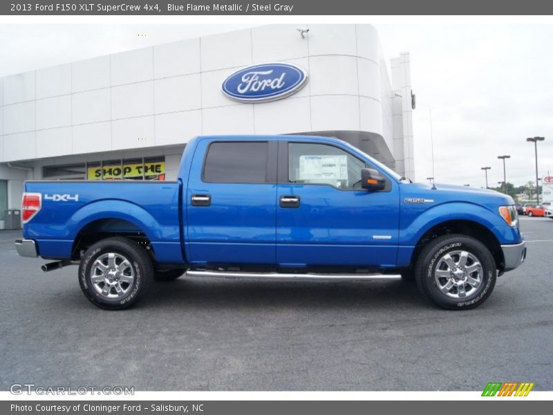 Blue Flame Metallic / Steel Gray 2013 Ford F150 XLT SuperCrew 4x4