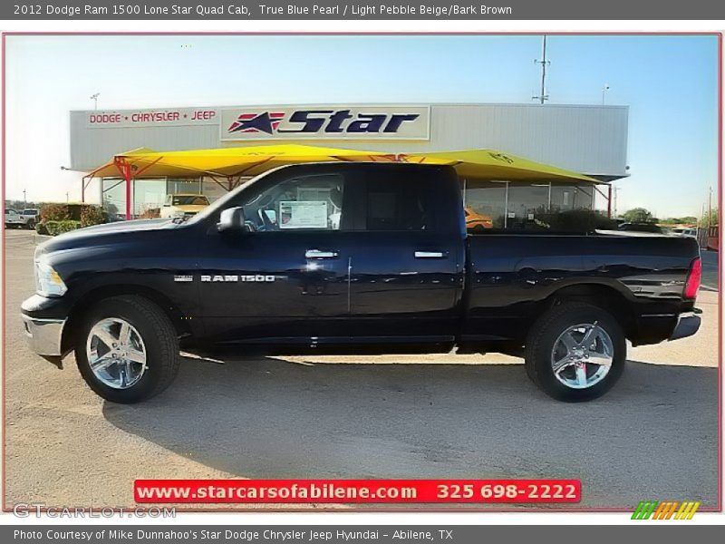 True Blue Pearl / Light Pebble Beige/Bark Brown 2012 Dodge Ram 1500 Lone Star Quad Cab