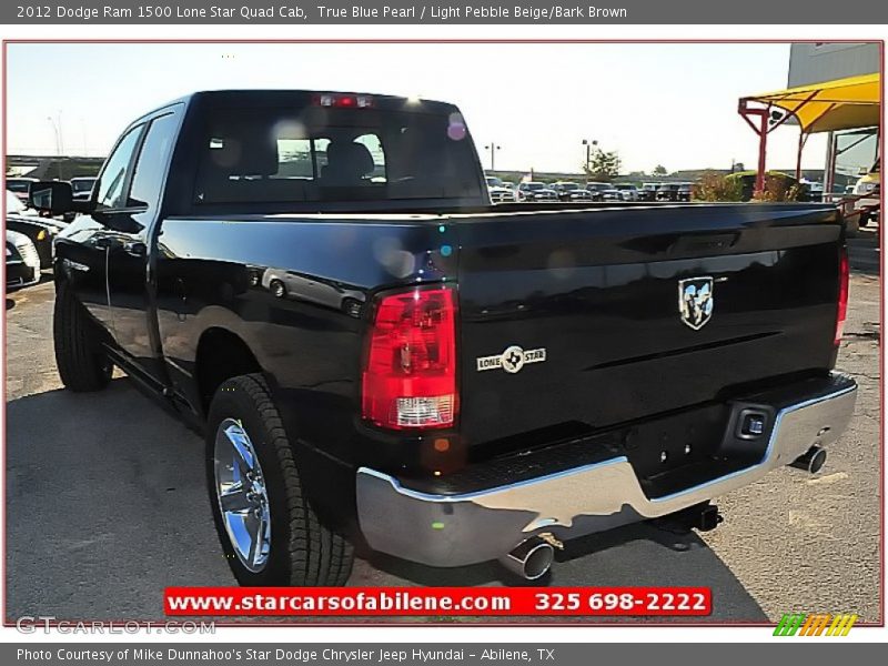True Blue Pearl / Light Pebble Beige/Bark Brown 2012 Dodge Ram 1500 Lone Star Quad Cab