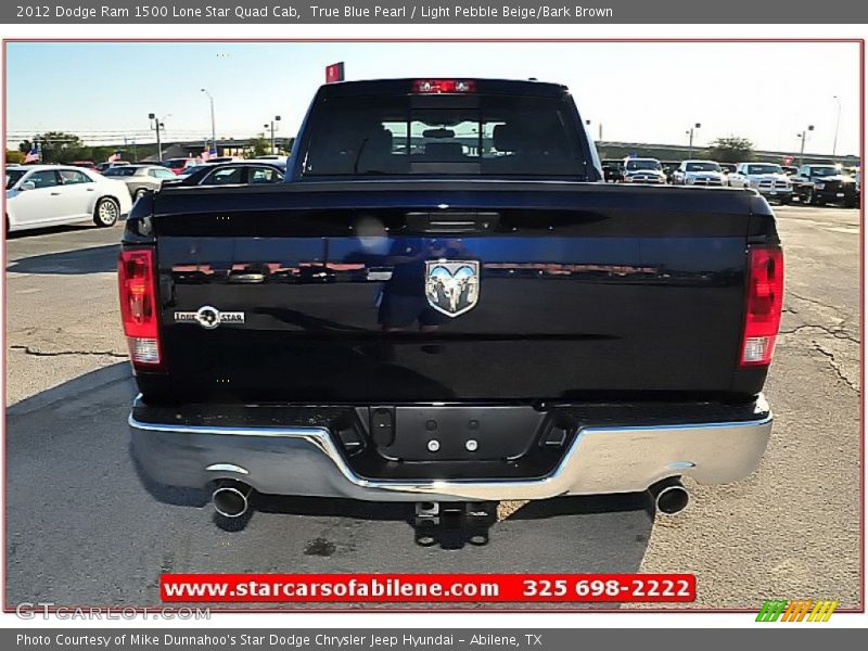 True Blue Pearl / Light Pebble Beige/Bark Brown 2012 Dodge Ram 1500 Lone Star Quad Cab