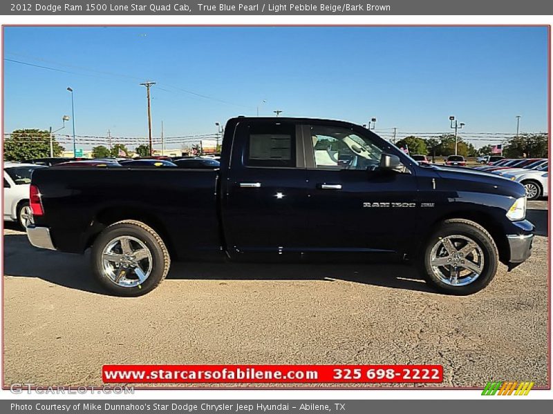 True Blue Pearl / Light Pebble Beige/Bark Brown 2012 Dodge Ram 1500 Lone Star Quad Cab