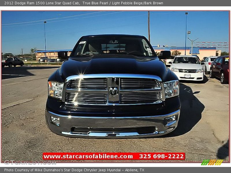 True Blue Pearl / Light Pebble Beige/Bark Brown 2012 Dodge Ram 1500 Lone Star Quad Cab