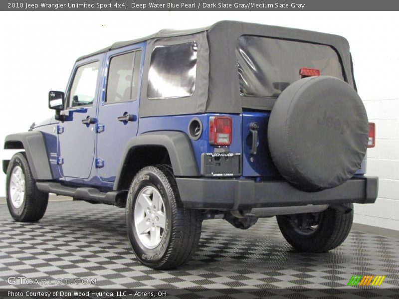 Deep Water Blue Pearl / Dark Slate Gray/Medium Slate Gray 2010 Jeep Wrangler Unlimited Sport 4x4