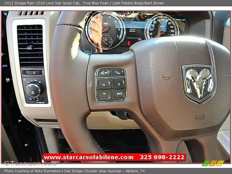 True Blue Pearl / Light Pebble Beige/Bark Brown 2012 Dodge Ram 1500 Lone Star Quad Cab
