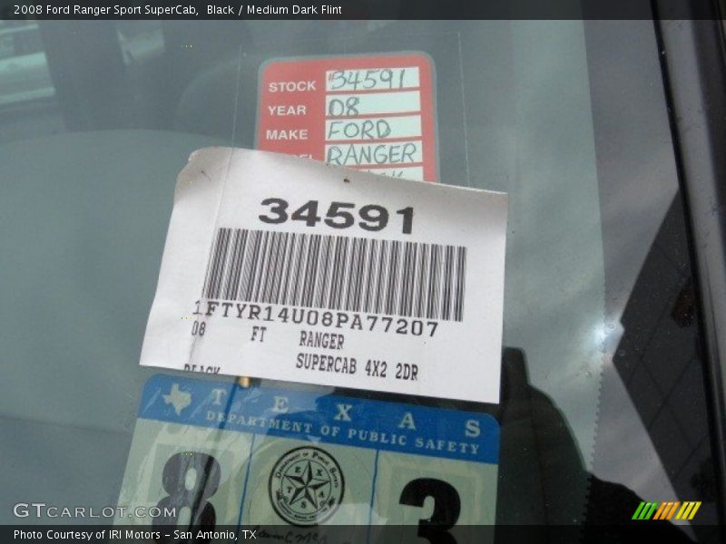 Black / Medium Dark Flint 2008 Ford Ranger Sport SuperCab