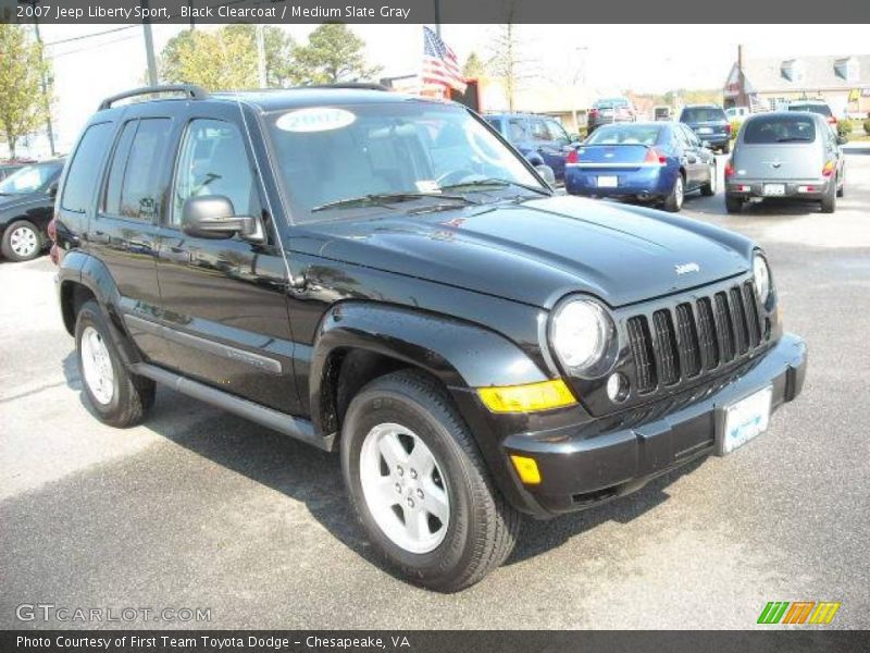 Black Clearcoat / Medium Slate Gray 2007 Jeep Liberty Sport