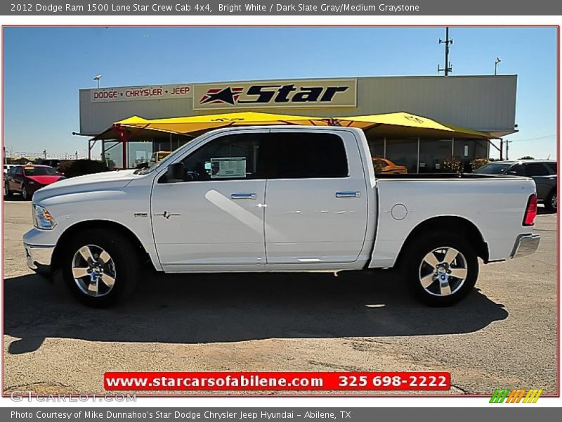 Bright White / Dark Slate Gray/Medium Graystone 2012 Dodge Ram 1500 Lone Star Crew Cab 4x4