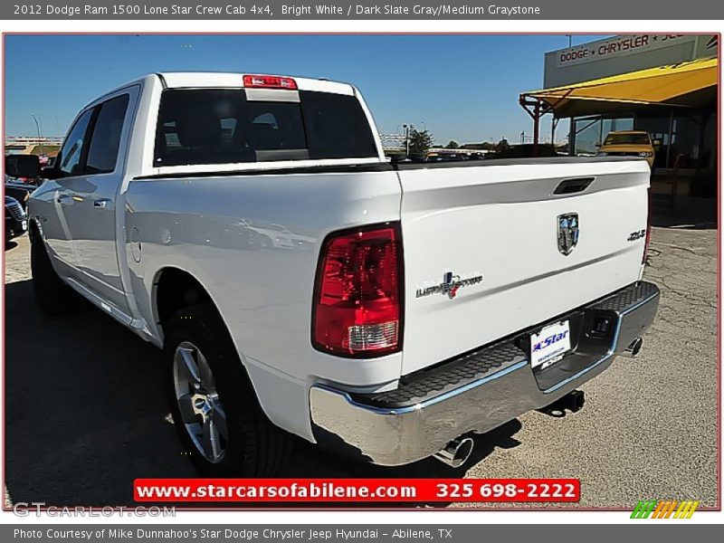 Bright White / Dark Slate Gray/Medium Graystone 2012 Dodge Ram 1500 Lone Star Crew Cab 4x4