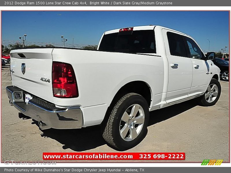 Bright White / Dark Slate Gray/Medium Graystone 2012 Dodge Ram 1500 Lone Star Crew Cab 4x4