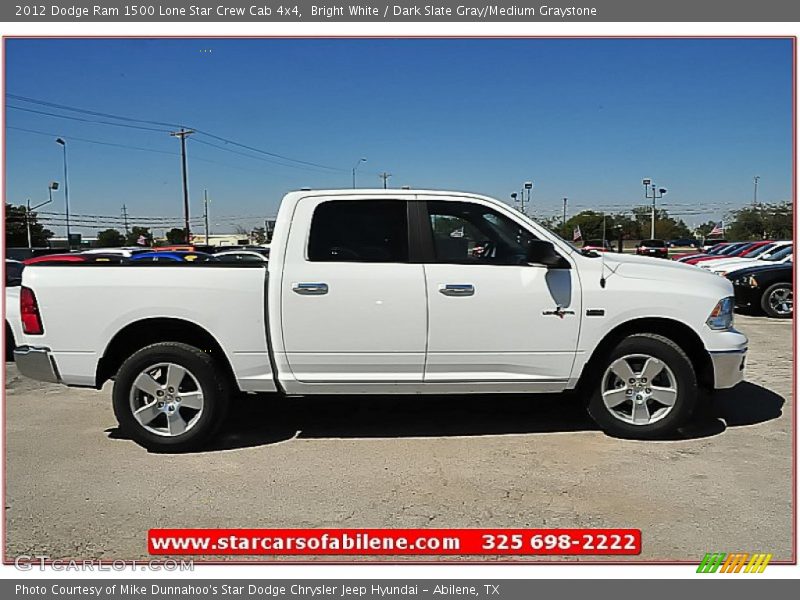 Bright White / Dark Slate Gray/Medium Graystone 2012 Dodge Ram 1500 Lone Star Crew Cab 4x4