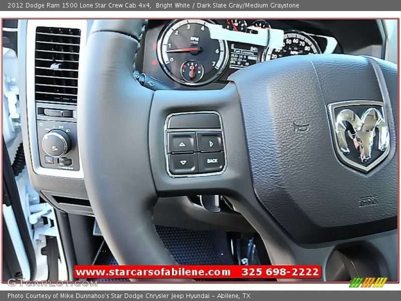 Bright White / Dark Slate Gray/Medium Graystone 2012 Dodge Ram 1500 Lone Star Crew Cab 4x4