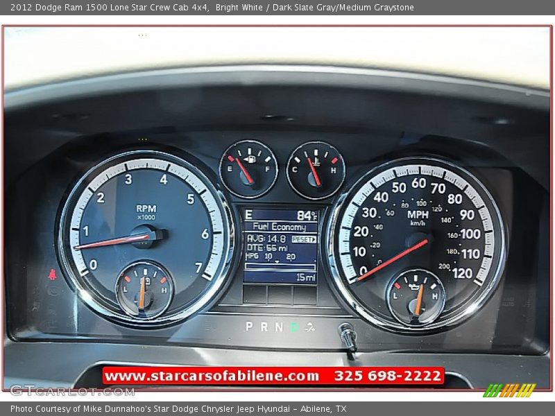 Bright White / Dark Slate Gray/Medium Graystone 2012 Dodge Ram 1500 Lone Star Crew Cab 4x4