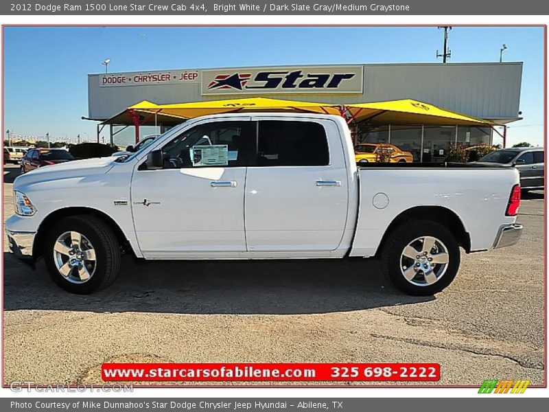 Bright White / Dark Slate Gray/Medium Graystone 2012 Dodge Ram 1500 Lone Star Crew Cab 4x4