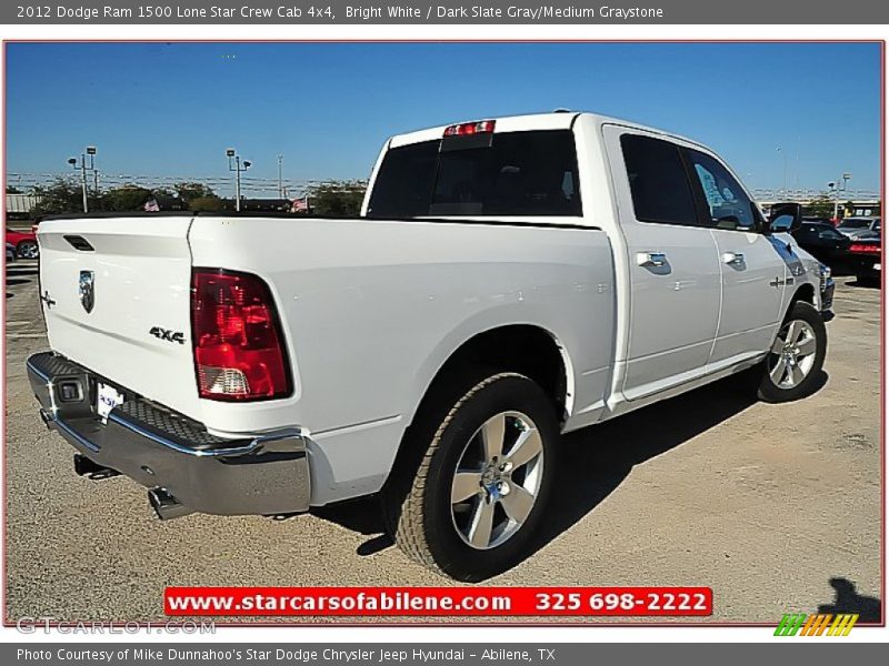 Bright White / Dark Slate Gray/Medium Graystone 2012 Dodge Ram 1500 Lone Star Crew Cab 4x4