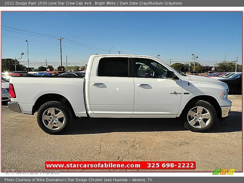 Bright White / Dark Slate Gray/Medium Graystone 2012 Dodge Ram 1500 Lone Star Crew Cab 4x4