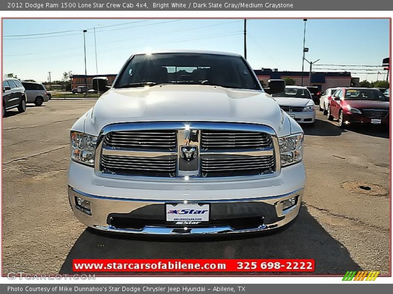 Bright White / Dark Slate Gray/Medium Graystone 2012 Dodge Ram 1500 Lone Star Crew Cab 4x4