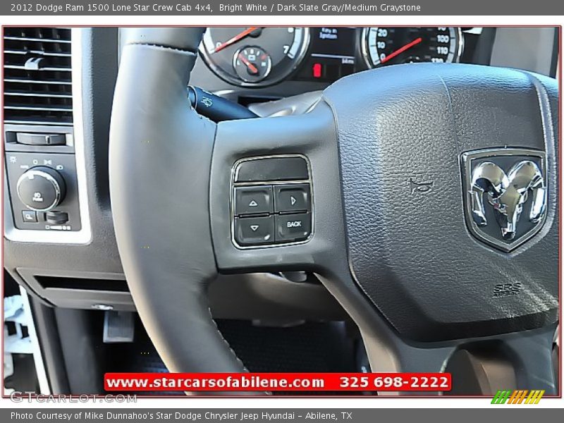 Bright White / Dark Slate Gray/Medium Graystone 2012 Dodge Ram 1500 Lone Star Crew Cab 4x4