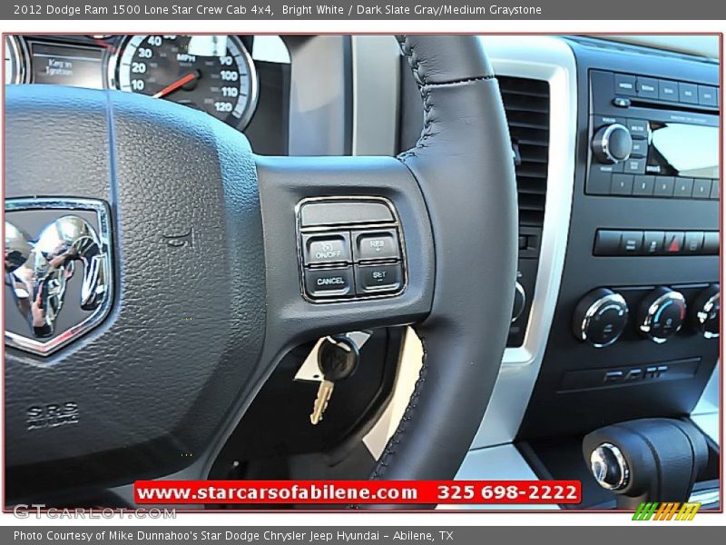Bright White / Dark Slate Gray/Medium Graystone 2012 Dodge Ram 1500 Lone Star Crew Cab 4x4
