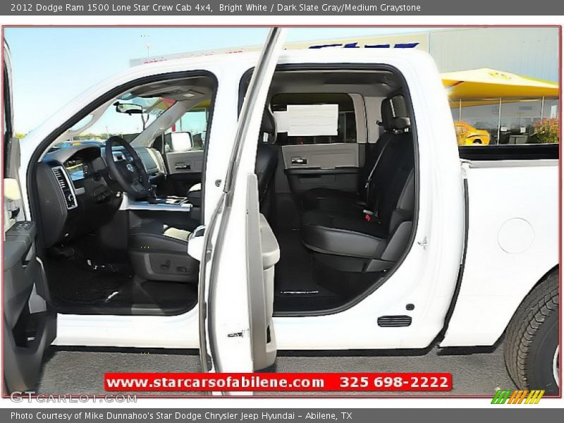 Bright White / Dark Slate Gray/Medium Graystone 2012 Dodge Ram 1500 Lone Star Crew Cab 4x4