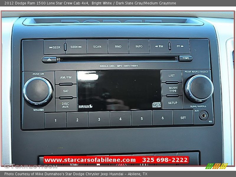 Bright White / Dark Slate Gray/Medium Graystone 2012 Dodge Ram 1500 Lone Star Crew Cab 4x4
