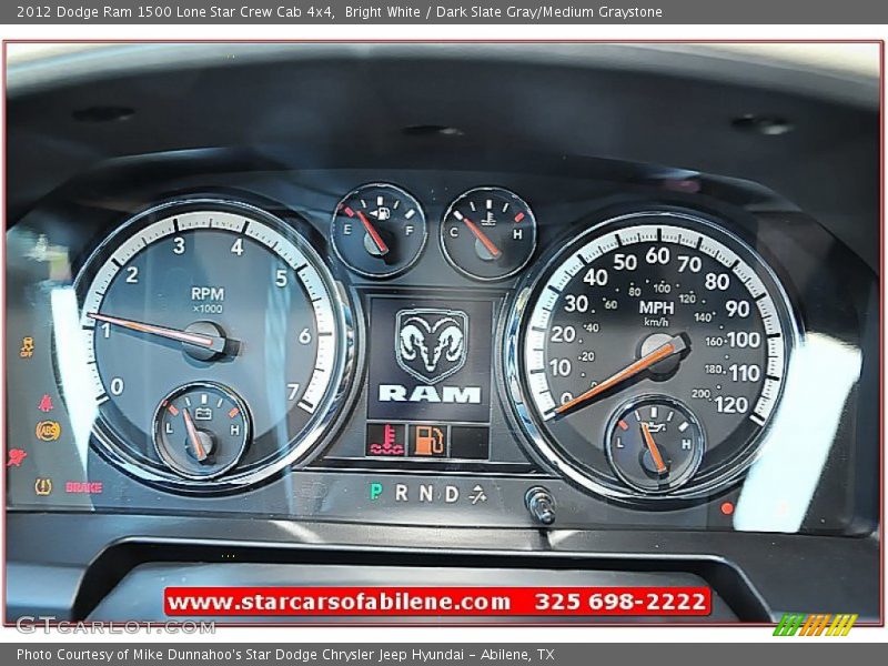 Bright White / Dark Slate Gray/Medium Graystone 2012 Dodge Ram 1500 Lone Star Crew Cab 4x4