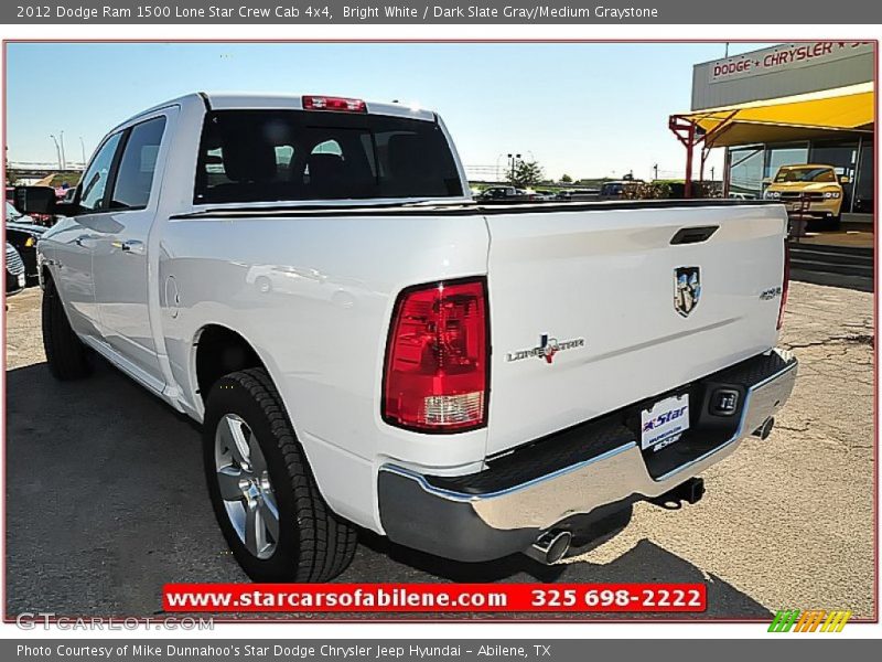 Bright White / Dark Slate Gray/Medium Graystone 2012 Dodge Ram 1500 Lone Star Crew Cab 4x4