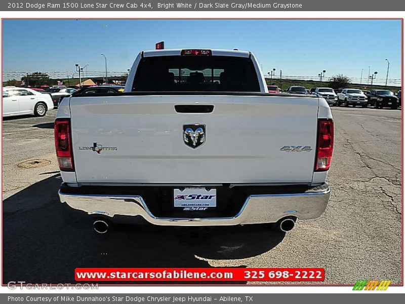 Bright White / Dark Slate Gray/Medium Graystone 2012 Dodge Ram 1500 Lone Star Crew Cab 4x4