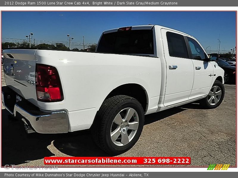 Bright White / Dark Slate Gray/Medium Graystone 2012 Dodge Ram 1500 Lone Star Crew Cab 4x4